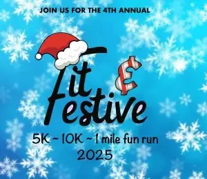 4th Annual Fit and Festive 5k & 1 mile fun run logo