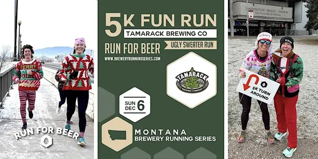 5k Ugly Sweater Run x Tamarack Brewing | 2026 MT Brewery Running Series logo