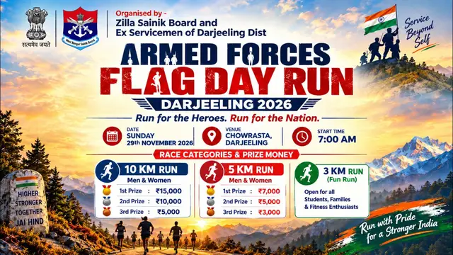 Armed Forces Flag Day Run – Darjeeling 2026 logo