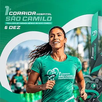 CORRIDA HOSPITAL SÃO CAMILO - TODA LINHA DE CHEGADA, MERECE UM NOVO COMEÇO logo