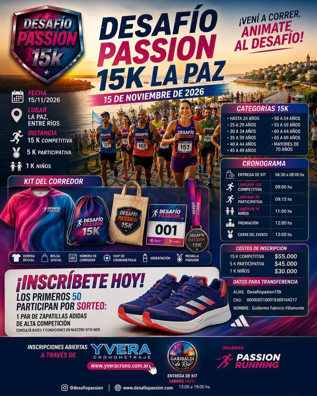 Desafío Passion 15K- La Paz- Entre Rios logo