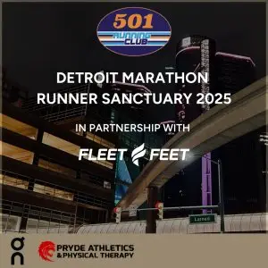 Detroit Marathon Pre & Post-Race Sanctuary at the Fort Pontchartrain Hotel Downtown  Presented By 501 Running Club In Partnership With Fleet Feet logo