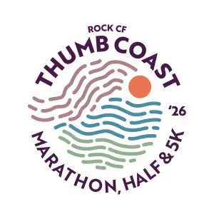 The Rock CF Thumb Coast Marathon, Half Marathon, and 5K logo