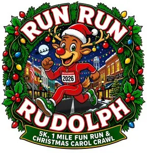 Run Run Rudolph 5K, 1 Mile Fun Run, & Christmas Carol Crawl logo