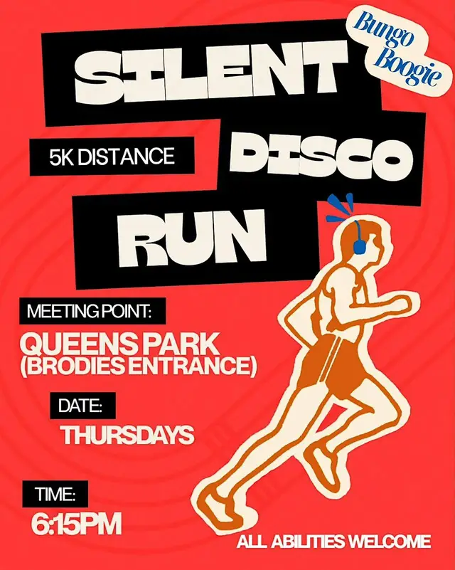 Silent Disco 5k fun run logo