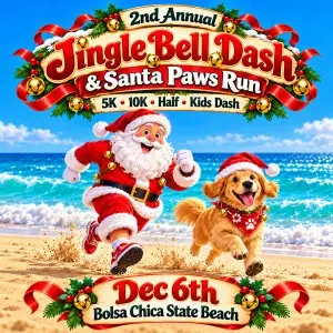 The Jingle Bell Dash Kids Dash, 1 Miler, 5K, 10K and Half Marathon & Santa Paws Doggie Run logo