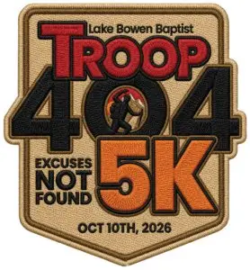 Troop 404 Excuses Not Found 5K logo