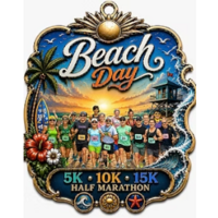 Beach Day 5k, 10k, 15k, Half Marathon race discount image