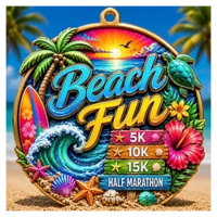 Beach Fun 5k, 10k, 15k, Half Marathon race discount image