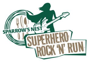 Sparrow's Nest Superhero Rock 'N' Run Challenge and 5K Logo