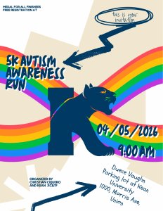 Kean University event, Run On Kindness, A World Autism Day Fundraiser event Logo