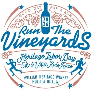 Run the Vineyards - William Heritage Labor Day 5K & 1 Mile Walk and 1 Mile Kids Race Logo