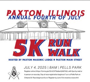 Paxton Masonic Lodge 4th of July 5K Logo