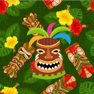 Tiki Run: Paradise Run  5K, 10K, & Half Marathon by Califlow Runs Logo