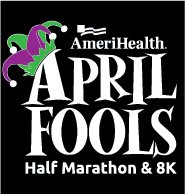 PRESALE 2026 AmeriHealth New Jersey April Fools Half Marathon & 8K Logo