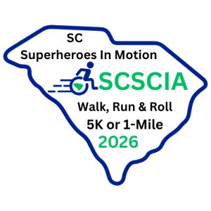 SC Superheroes in Motion Walk/Run/Roll 5k & 1-Mile Logo