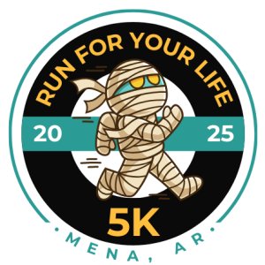 Mena Run For Your Life 5k Run & Fun Run Logo