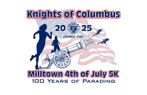 Milltown Knights of Columbus July 4th 5K Run Logo
