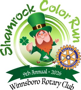 Winnsboro Rotary Shamrock 5K Color Run/Walk Logo
