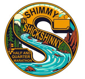The Shimmy in Shickshinny 1/2 and 1/4 Marathon Logo