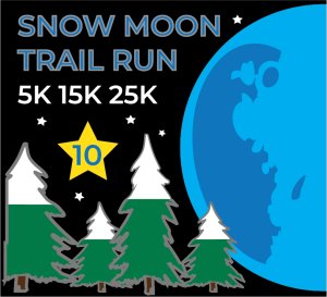 10th Annual Snow Moon Trail Run presented by Bayne's Apple Valley Logo
