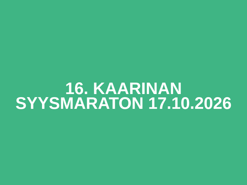 16. Kaarinan Syysmaraton 17.10.2026 Logo