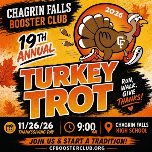 2026 Chagrin Falls Booster Club 5K Turkey Trot Logo