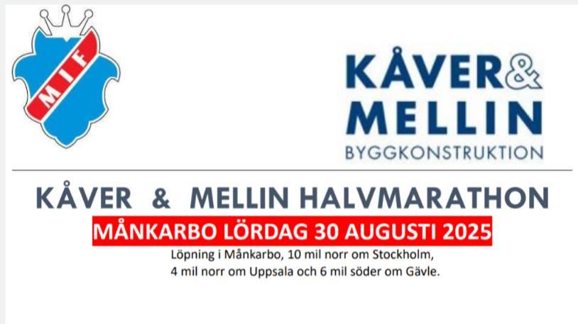 2026 Kåver & Mellin Halvmarathon Månkarbo