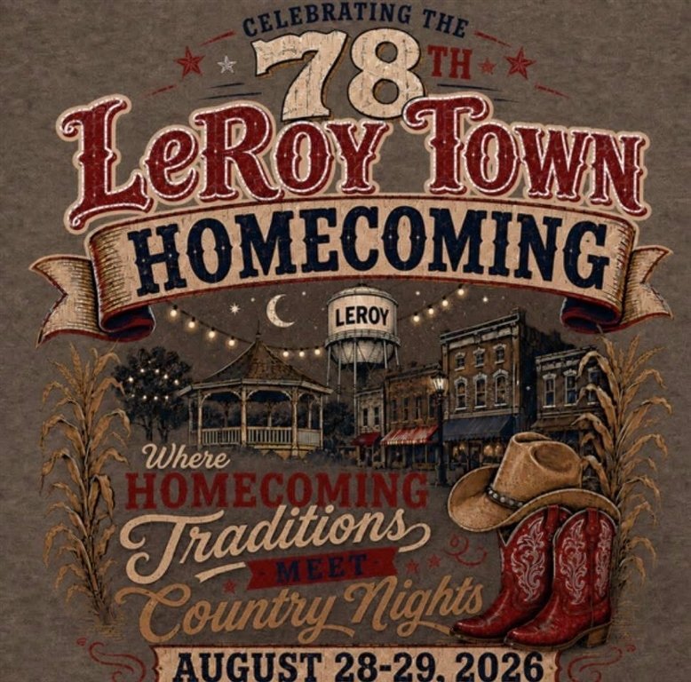 2026 LeRoy Homecoming Hustle Logo