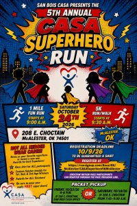 CASA Superhero 5K & 1 Mile Fun Run McAlester Logo
