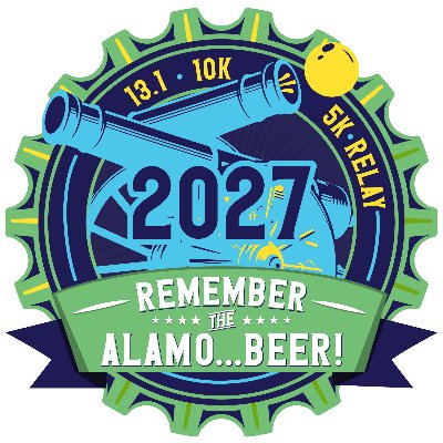 2027 Alamo Beer Challenge Race 1 of 4 Remember the Alamo...Beer! 5k, 10k, 13.1, 3-Person Relay Logo