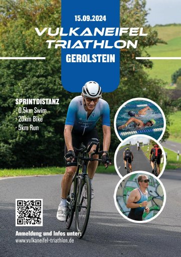 25. KREISSPARKASSE VULKANEIFEL TRIATHLON powered by GEROLSTEINER Logo
