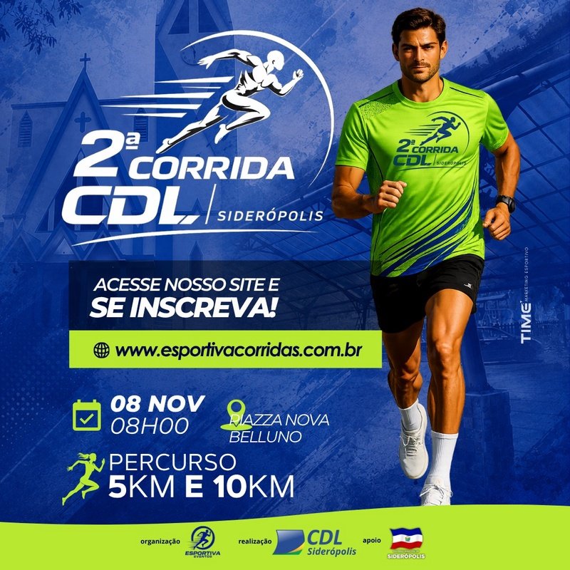 2ª CORRIDA CDL SIDERÓPOLIS Logo