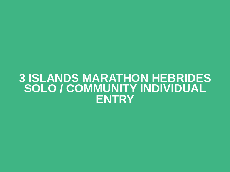 3 Islands Marathon Hebrides Solo / Community Individual entry Logo
