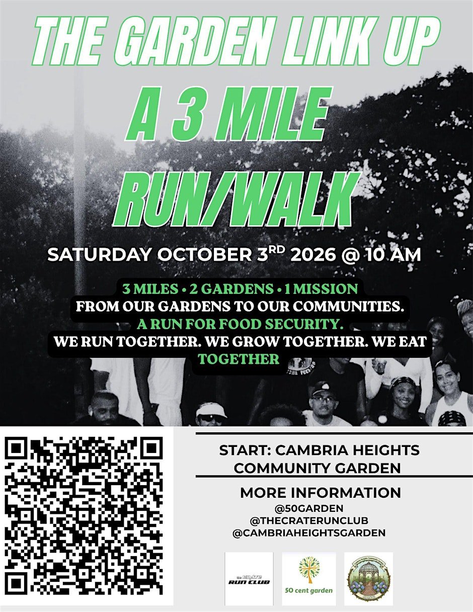 3 Mile Run/Walk - The Garden Link Up Logo
