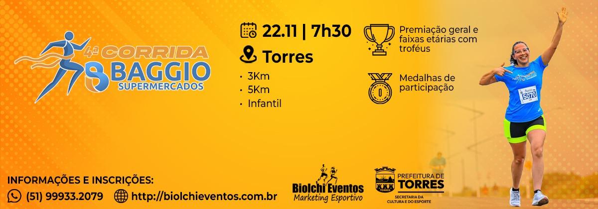 4° Corrida Baggio Supermercados Logo