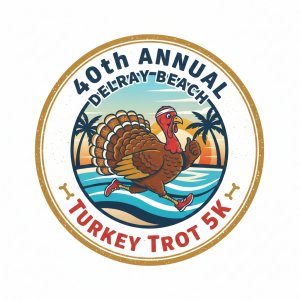 40th Annual Delray Beach Turkey Trot 5K Logo