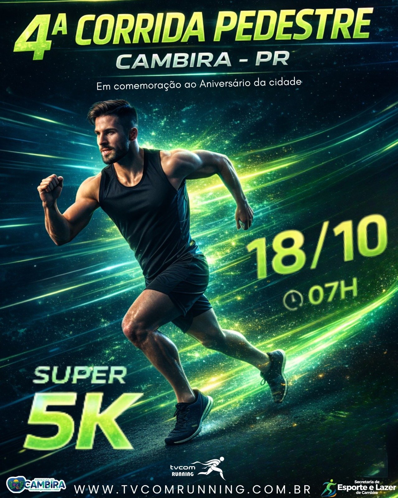 4ª CORRIDA PEDESTRE DE CAMBIRA PR ANIVERSÁRIO Logo