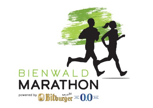 52. BIENWALD MARATHON Kandel 2027 und 49. Halbmarathon powered by Bitburger 0,0% Logo