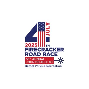 59th Annual John Demille Firecracker 8K Road Race Logo
