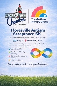 5K Autism Acceptance Run, walk, or roll — everyone belongs. Logo