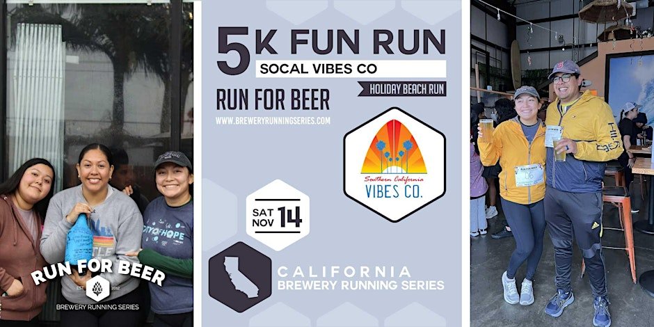 5k Beach Run at SoCal Vibes Co | 2026 CA Brewery Running Series Logo