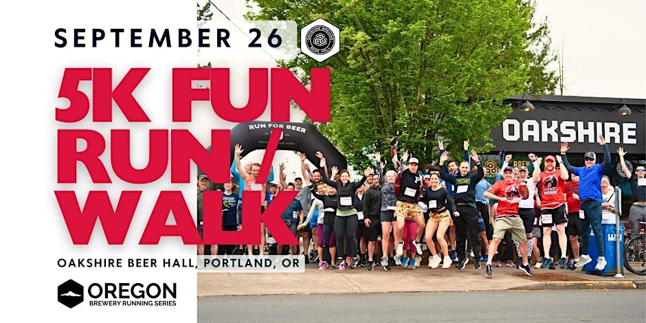 5k Beer Run - Oakshire Beer Hall | 2026 OR Brewery Running Series Logo