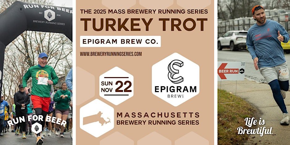 5k Beer Run x Epigram Brew Co. | 2026 MA Brewery Running Series Logo