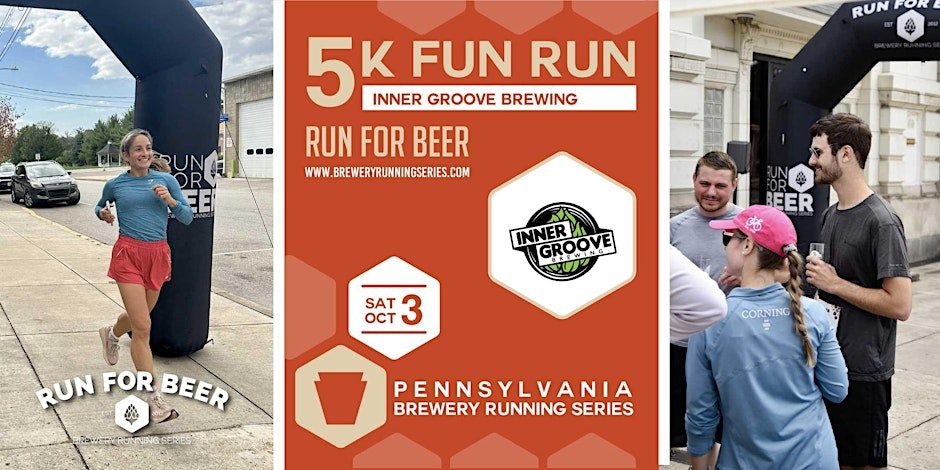 5k Beer Run x Inner Groove | 2026 PA Brewery Running Series Logo
