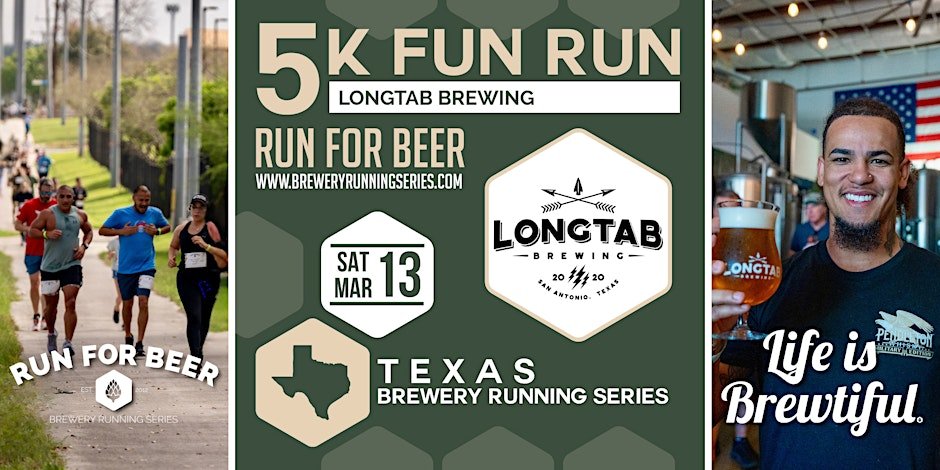 5k Beer Run x Longtab Brewing | Texas Brewery Running Series Logo