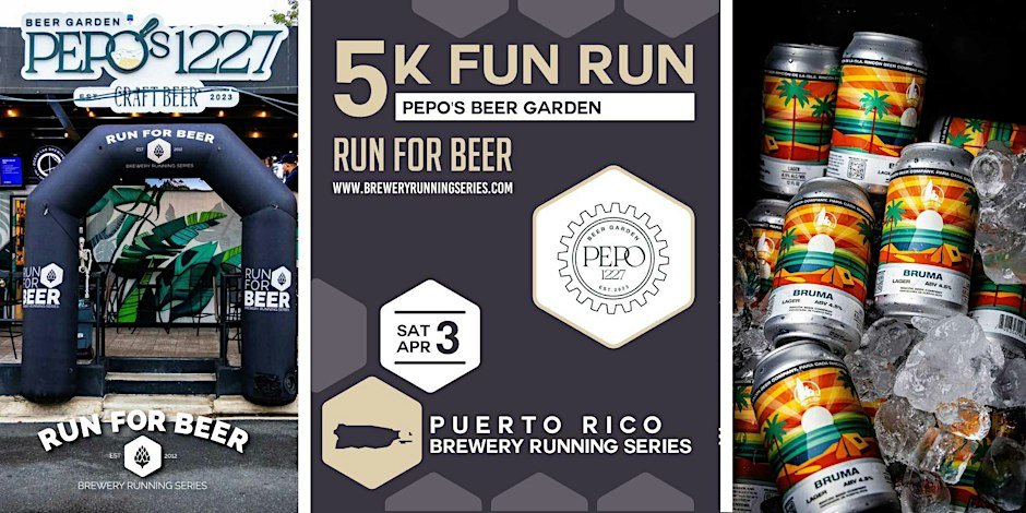 5K Beer Run x Pepo's Beer Garden | 2027 PR Brewery Running Series Logo