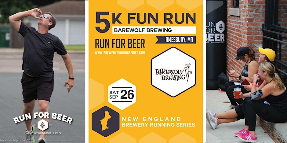 5k Fun Run at BareWolf Brewing | 2026 New England Brewery Running Series Logo