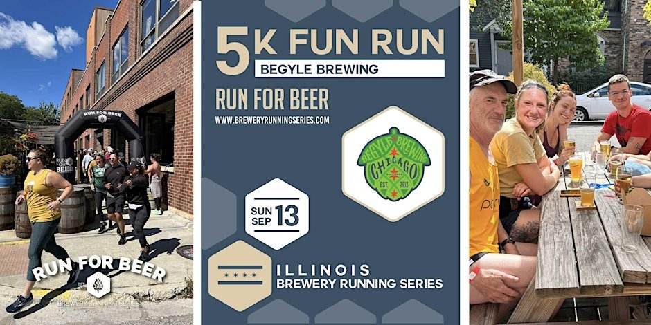 5k Fun Run x Begyle Brewing | 2026 IL Brewery Running Series Logo