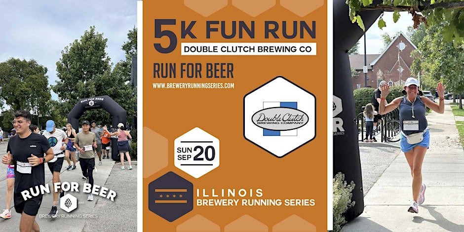 5k Fun Run x Double Clutch Brewing Company| 2026 IL Brewery Running Series Logo